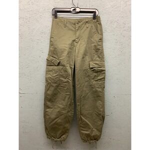 Levi's '94 Baggy Cargo Pants Women 26 Green Utility Cotton Drawstring‎ Hem